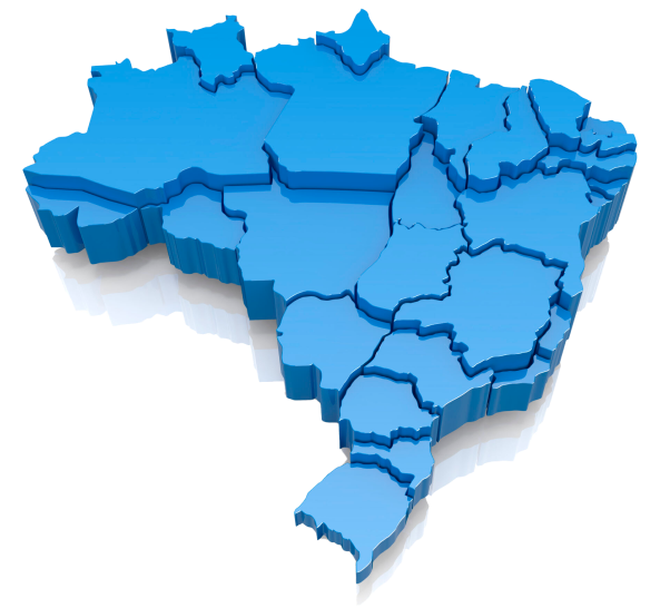 Mapa do brasil na cor azul